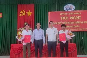 Huyện ủy Châu Thành A trao Quyết định về công tác cán bộ